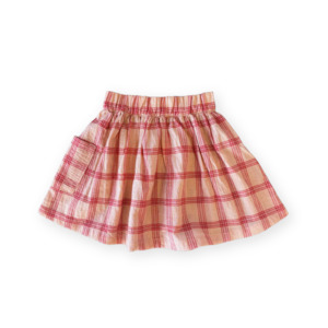 Grown - Tomato Cotton Check Skirt