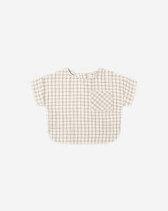 Quincy Mae Woven Boxy Top - Cedar Check