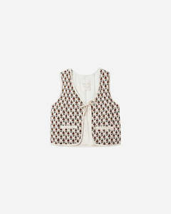 Girls Tops: Rylee + Cru Quilted Vest - Harvest Floral