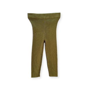 Last Of The Best: *Last Size* Grown - Organic Ribbed Essential Leggings Herb - size 5yr