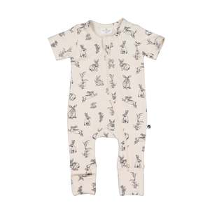Burrow & Be Almond Burrowers Short Sleeve Zipsuit