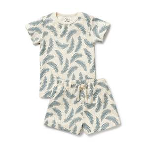 Boys Pyjamas: Wilson & Frenchy Organic S/S Pyjamas - Little Fronds