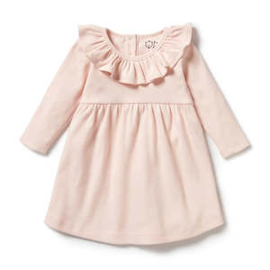 Baby Girl Dresses: Wilson & Frenchy Organic Ruffle Dress - Pink