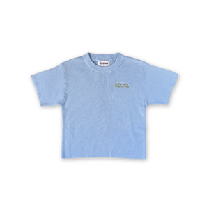 Grown Organic Ribbed Knit Logo Tee - Ocean