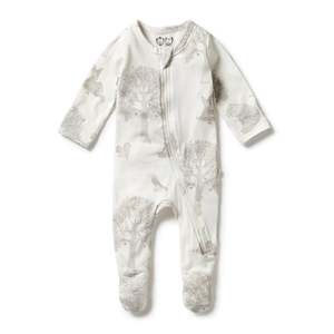 Baby Jumpsuit Rompers: Wilson & Frenchy Organic Zipsuit with Feet - Welcome to the World