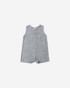 Rylee + Cru Mavrick Romper - Marine Gingham