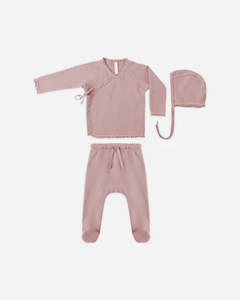 Baby Jumpsuit Rompers: Quincy Mae Take Home Set - Mauve