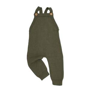 Baby Jumpsuit Rompers: Burrow & Be Knit Overalls - Hunter Green