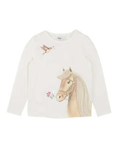 Girls Tops: Bebe Winnie Horse Organic LS Tee