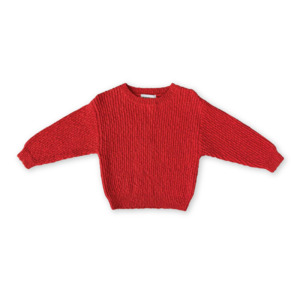 Girls Tops: Grown Organic Textured Knit Pull Over - Sauce