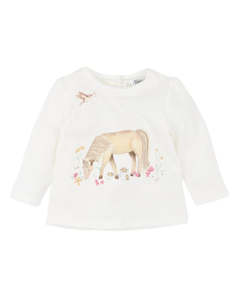 Baby Girl Tops: Bebe Winnie Pony LS Tee