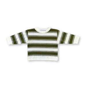 Grown - Organic 7-Stripe Long Sleeve Tee - Herb - size 4yr