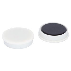 Ferrite Ceramic Magnets: Ferrite Whiteboard Button Magnet - 30mm x 7mm | White