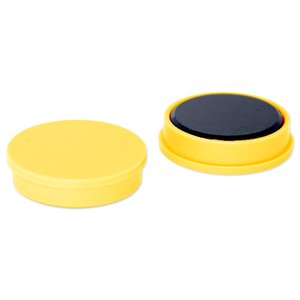 Ferrite Whiteboard Button Magnet - 30mm x 7mm | Yellow