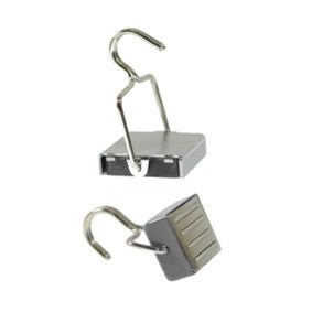 Ferrite Ceramic Magnets: Ferrite Holding Magnet with Hook - 33mm x 25mm x 15mm | Zinc