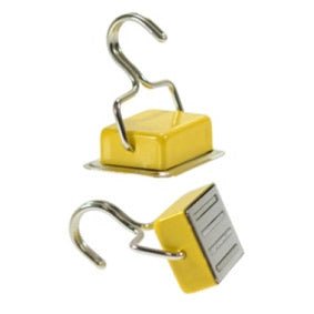 Ferrite Holding Magnet with Hook - 33mm x 25mm x 15mm | Yellow