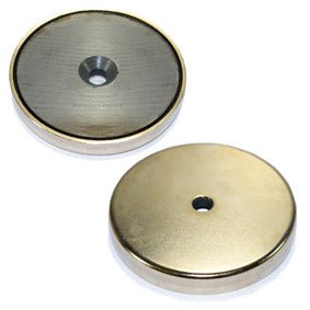 Ferrite Holding Pot Magnets: Ferrite Pot Magnet - (OD)90mm x (H)12mm | Countersunk Hole