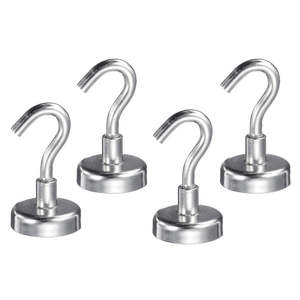 Neodymium Hook Magnet - D20mm x 37mm | 9kg Pull Force | 4 PACK
