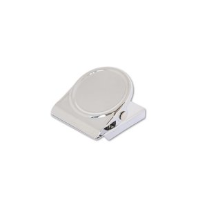 Chrome Square Round Memo Clip Magnet | 30mm