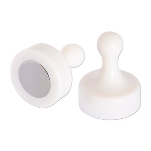 White Pin Whiteboard Magnets - 29mm diameter x 38mm | 4 PACK