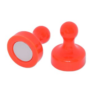 Office Home School Magnets: Red Pin Whiteboard Magnets - 19mm diameter x 25mm | 6 PACK