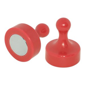 Red Pin Whiteboard Magnets - 29mm diameter x 38mm | 4 PACK