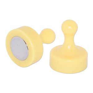 Pin Magnets: Yellow Pin Whiteboard Magnets - 29mm diameter x 38mm | 4 PACK