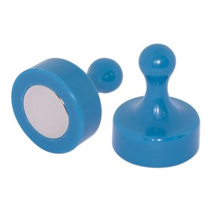 Pin Magnets: Blue Pin Whiteboard Magnets - 29mm diameter x 38mm | 4 PACK