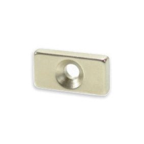 Neodymium Block Magnet - 20mm x 10mm x 4mm | Countersunk 4-8mm Hole