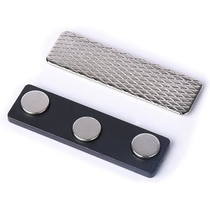 Neodymium Name Tag and Badge Magnet with Pacemaker Warning I 45mm x 13mm.