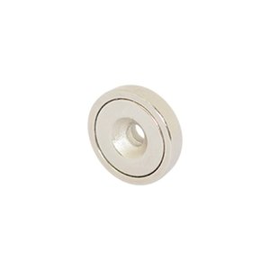 Nickel Coated Magnets: Neodymium Countersunk Pot Magnet - 10mm (D) x 5mm (H) | Countersunk Hole 3.7mm to 7.4mm