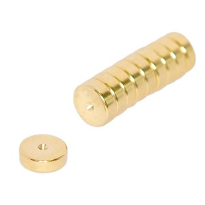 Gold Coated Magnets: Neodymium Disc Magnet - 6mm x 2mm | Gold Coating | North Marked