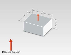 Magnetic Blocks: Neodymium Block Magnet - 6mm x 5mm x 3mm | N45