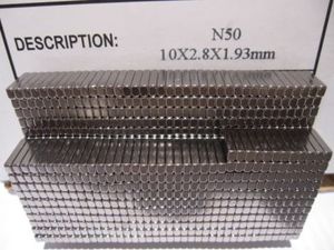 Magnetic Blocks: Neodymium Block Magnet - 10mm x 2.8mm x 1.9mm | N50