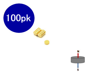 Neodymium Disc Magnet 3mm x 2mm N50 GOLD | Pack of 100pcs