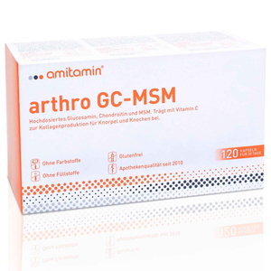 Gelenke & Knochen: arthro GC-MSM: Glucosamin + Chondroitin + MSM amitamin® Shop: Aminosäuren, Vitamine, Mineralstoffe