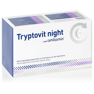 Nacht & Nerven: amitamin® Tryptovit Night - Melatonin und Tryptophan für die Nacht amitamin® Shop: Aminosäuren, Vitamine, Mineralstoffe