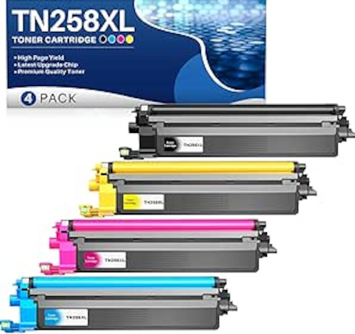 Ink And Toner: TN258XL TN258 Toner Cartridge Compatible with Brother HL-L3240CDW HL-L3280CDW MFC-L3755CDW MFC-L3760C MFC-L8390CDW DCP-L3520CDW DCP-L3560CDW Printers(4 Pack,1Black, 1Cyan, 1Magenta, 1Yellow)