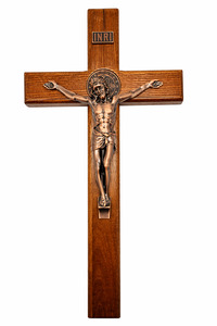Wooden Wall Crucifix 39.5cm – Hanging Cross with Christ Figure