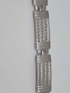 Unisex white gold plated bracelet