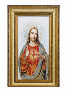 Cultural: Sacred Heart of Jesus Double Gold Frame Wall Art – 44cm x 74cm