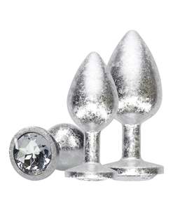 Anal Toys: Ouch New York Metal Butt Plug Set Silver