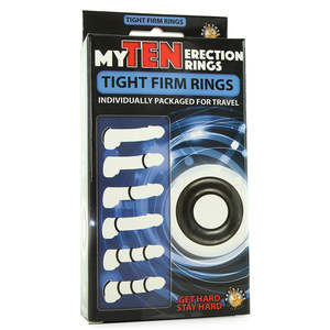 Cock Rings: My Ten Erection Rings Black - Pack of 10