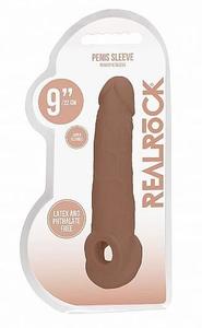 Penis Sleeves: Realrock 9" Penis Sleeve Tan