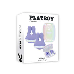 Playboy in A Pinch Vibrating Nipple Clamps