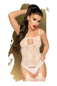 Body Stocking: Penthouse Eye of the Storm Bodystocking 5157 White - XL
