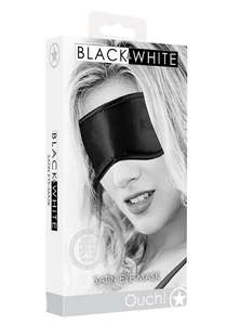 Blindfolds Gags: Ouch Black & White Satin Eye Mask Black