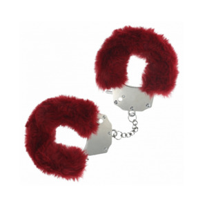Cuffs: Ouch Fluffy Hand Cuffs Burgundy
