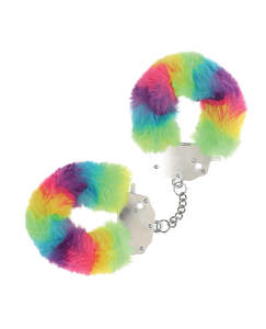 Cuffs: Ouch Fluffy Handcuffs Multicolour Bright