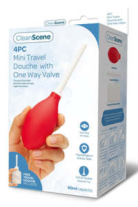 Hygiene Douche: CleanScene 4 Piece Mini Travel Douche with One Way Valve